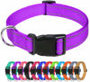 Picture of TagME Reflective Nylon Dog Collars, Adjustable Classic Dog Collar with Quick Release Buckle for Extra Small Dogs, Purple, 5/8" Width