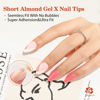 Picture of UNA GELLA Short Almond Gel Nail Tips 120PCS Short Almond Fake Nails Matte No Need File Clear Short Nails Tips Full Cover for Women Easy Home Nail Art Salon DIY 12 Sizes Gelly Tips