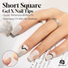 Picture of UNA GELLA Short Square Nail Tips Full Cover 120PCS Short Square Fake Nails Matte Soft Short Nail Tips No Need File Nail Extensions for Women Easy Home DIY Salon 12 Sizes