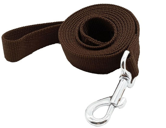 Picture of Strong Durable Nylon Dog Training Leash, Traction Rope, 4/5/6 Feet Long, 3/4 Inch 1 Inch Wide, for Small and Medium Dogs (1'' x 4 FT, Brown)