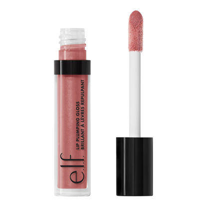 Picture of e.l.f. Lip Plumping Gloss, High-Shine Liquid Lip Color, Creates Fuller Lips & Plumper Pout, Moisturizing Formula, Mauve Lady, 0.09 Fl Oz