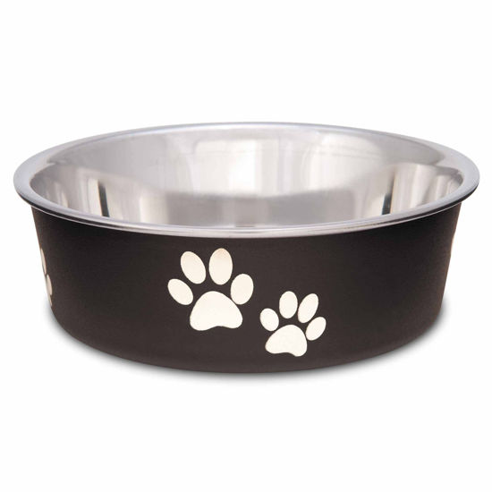 Picture of Loving Pets - Bella Bowls - Dog Food Water Bowl No Tip Stainless Steel Pet Bowl No Skid Spill Proof (Small, Espresso Brown)