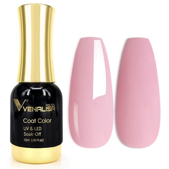 Picture of VENALISA Pink Gel Nail Polish, 1Pcs Pink Gel Polish Baby Pink Color Nail Polish Gel High Gloss Soak Off U V Gel Nail French Nail Manicure Salon DIY