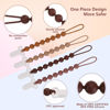 Picture of 4-Pack Silicone Pacifier Clips with One-Piece Beads for Baby Boys and Girls - Flexible and Rust-Free Holders for Teething Relief and Baby Essentials, Safe for Newborns (Brown)