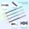 Picture of 4-Pack Silicone Pacifier Clips with One-Piece Beads for Baby Boys and Girls - Flexible and Rust-Free Holders for Teething Relief and Baby Essentials, Safe for Newborns (Grey)