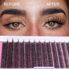 Picture of FANXITON Lash Clusters 280 Pcs Wispy Lash Clusters D Curl 8-16 MM Mix Natural Eyelash Clusters 40D Individual Eyelash DIY Lash Extensions at Home(0.07D 40D)