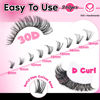 Picture of FANXITON Lash Clusters 280 Pcs Wispy Lash Clusters D Curl 8-16 MM Natural Eyelash Clusters 30D Individual Eyelash DIY Lash Extensions at Home (0.07D 30D)