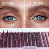 Picture of FANXITON Lash Clusters 280 Pcs Wispy Lash Clusters D Curl 8-16 MM Natural Eyelash Clusters 30D Individual Eyelash DIY Lash Extensions at Home (0.07D 30D)