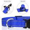 Picture of TagME Reflective Nylon Dog Collars, Adjustable Classic Dog Collar with Quick Release Buckle for Extra Large Dogs, Royal Blue, 1¼" Width