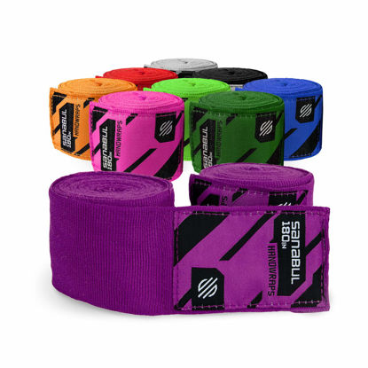 Picture of Sanabul Elastic Professional 180 inch Handwraps for Boxing Kickboxing Muay Thai MMA (Purple, 180 inch)