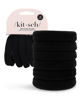 Picture of Kitsch Elastic Hair Ties - No Damage Black Rubber Bands for Women's Thick Hair, Ponytails & Hair Elastics | Small 6pcs Set