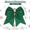 Picture of 2 Packs Jumbo Cheerleading Bow 8 Inch Cheer Hair Bows Large Cheerleading Hair Bows with Ponytail Holder for Teen Girls Softball Cheerleader Outfit Uniform (Green)