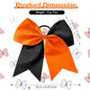 Picture of 2 Packs Jumbo Cheerleading Bow 8 Inch Cheer Hair Bows Large Cheerleading Hair Bows with Ponytail Holder for Teen Girls Softball Cheerleader Outfit Uniform (Orange and Black)