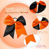 Picture of 2 Packs Jumbo Cheerleading Bow 8 Inch Cheer Hair Bows Large Cheerleading Hair Bows with Ponytail Holder for Teen Girls Softball Cheerleader Outfit Uniform (Orange and Black)