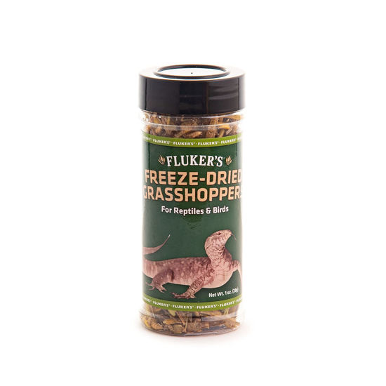 Picture of Fluker's Freeze Dried Grasshoppers, Nutrient-Packed, Ideal for Lizards, Reptiles, Birds, Fish, Hedgehogs, 1.7 oz