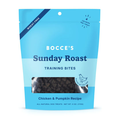 Picture of Bocce's Bakery Chicken & Pumpkin Sunday Roast Training Treats for Dogs - Wheat-Free, All-Natural Dog Treats for Training, 6 oz Bag