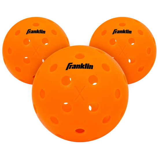 Picture of Franklin Sports Outdoor Pickleballs - X-40 Pickleball Balls - USA Pickleball (USAPA) Approved - 3 Pack Outside Pickleballs - Lava - US Open Ball