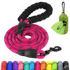 Picture of Joytale 6/5/4 FT Leashes for Small Medium Breed Dogs, Heavy Duty Nylon Braided Rope Dog Leash, Comfortable Padded Handle Strong Leashes with Poop Bags and Dispenser, Hotpink, 6'×3/8''