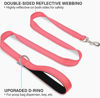 Picture of Joytale Double-Sided Reflective Dog Leash, 6 FT/5 FT/4 FT, Padded Handle Nylon Dogs Leashes for Small & Medium Dogs Walking, Pink, 4FT