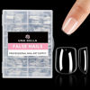 Picture of UNA GELLA Extra Short Square Nail Tips XS Short Square Gel X Nails Tips 216pcs Extra Short Press On Nails Full Cover Nail Tips 12 Sizes Clear Fake Nails Extension for Home DIY Nail Salon Soft Gel Tips