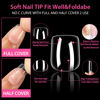 Picture of UNA GELLA Extra Short Square Nail Tips XS Short Square Gel X Nails Tips 216pcs Extra Short Press On Nails Full Cover Nail Tips 12 Sizes Clear Fake Nails Extension for Home DIY Nail Salon Soft Gel Tips