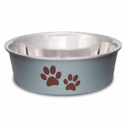 Picture of Loving Pets - Bella Bowls - Dog Food Water Bowl No Tip Stainless Steel Pet Bowl No Skid Spill Proof (Small, Blueberry Blue)