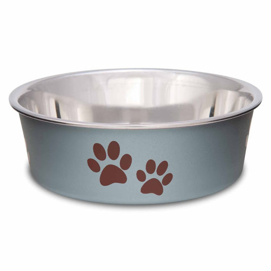 Picture of Loving Pets - Bella Bowls - Dog Food Water Bowl No Tip Stainless Steel Pet Bowl No Skid Spill Proof (Small, Blueberry Blue)