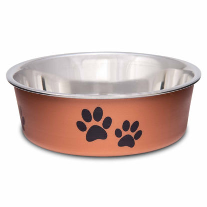 Picture of Loving Pets - Bella Bowls - Dog Food Water Bowl No Tip Stainless Steel Pet Bowl No Skid Spill Proof (Small, Copper)