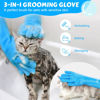 Picture of Pecute Pet Grooming Gloves, Heat Resistant Cat Bathing Gloves with High-Density Teeth, Silicone Dog Bathing Gloves with Enhanced Five Finger Design, Bathing and Massaging for Dogs and Cats Blue