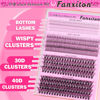 Picture of Lash Clusters Wispy 30D+40D D Curl Natural Cluster Lashes 484 Pcs Lash Cluster and Bottom Lashes 9-16 mm Mix Individual Lashes for Beginners