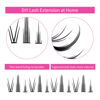 Picture of Cluster Lashes DIY Eyelash Extension 156pcs Little Devil Lashes Black Individual Lashes Cluster Faux Mink Lash Clusters Soft Lightweight Pre Made Volume Lashes Makeup (Style Little-Devil)