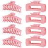 Picture of LuSeren 8 Pack Pink Hair Clips for Women 4.3 Inch Large Hair Claw Clips for Women Thin Thick Curly Hair, Big Banana Clips,Strong Hold jaw clips