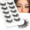 Picture of Veleasha Lashes Cat Eye Lashes Faux Mink Lashes 100% Handmade Natural Look Fake Eyelashes Lightweight Fluffy False Eyelashes 5 Pairs Pack (54)