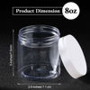 Picture of Patelai 4 Pieces Round Clear Wide-mouth Leak Proof Plastic Container Jars with Lids for Travel Storage Makeup Beauty Products Face Creams Oils Salves Ointments DIY Making or Others (White,8 Ounce)