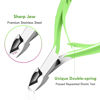 Picture of Cuticle Trimmer with Cuticle Pusher, XUNXMAS Cuticle Remover Cutter Nipper Scissor and Triangle Cuticle Nail Pusher Peeler Scraper, Durable Dead Skin Clipper Manicure Pedicure Tools (Green)