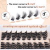 Picture of TOOCHUNAG Natural Lash Clusters Eyelash Extensions Organized Eyelash Clusters Wispy Individual Lashes Clusters 7-13mm CC Curl DIY Cat Eye Lash Extension