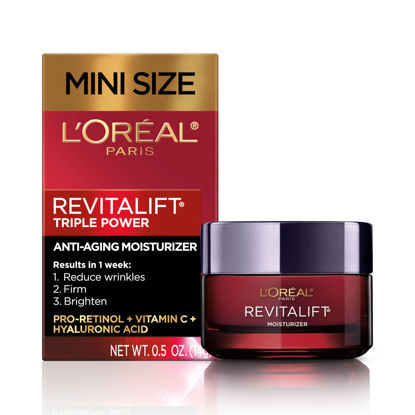 Picture of L'Oreal Paris Revitalift Triple Power Anti-Aging Face Moisturizer Travel Size, Pro Retinol, Hyaluronic Acid & Vitamin C, Reduce Wrinkles, Trial 0.5 Oz