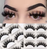 Picture of Veleasha Lashes 5D Faux Mink Lashes 100% Handmade Luxurious Fake Eyelashes Lightweight Fluffy False Eyelashes 5 Pairs Pack (Fluffy)