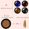 Picture of Allstarry Chrome Nail Powder 4 Colors Metallic Mirror Effect Powder Manicure Chrome Pigment Powder Magic Glitter Dust Kit for Gel Polish Nail Art Decoration with 4 Sponge Sticks- Ruby Sapphire Series