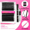 Picture of TDANCE Lash Extension Kit Thick Eyelash Extension 16-20mm Mega Volume Lash Clusters 60D 80D Individual Eyelashes with Lash Applicator, Lash Bond and Seal DIY Lashes(Kit-Thick-60D+80D,16-20mm)