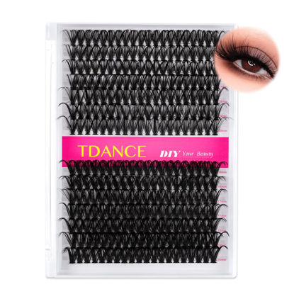 Picture of TDANCE Lash Clusters 40D+50D DIY Eyelash Extensions 280 Pcs Cluster Lashes C D Curl DIY Lash Extensions Reusable Soft & Comfortable Individual Lashes Cluster at Home(40D+50D,D Curl,16-20mm)