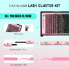 Picture of VAVALASH DIY Lash Extensions Kit Individual Cluster Lashes Kit with 280 PCS 40D-0.07-D-9-16mm Lash Clusters, Lash Bond and Seal, Lash Applicator for DIY Eyelash Extensions at Home（Kit-40D-D-9-16MIX)