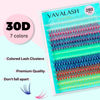 Picture of VAVALASH 7 Colors DIY Lash Extensions 280 PCS 30D Colored Individual Cluster Lashes D Curl Lash Clusters Faux Mink Slik Wispy False Lashes Easy Lash Extension DIY at Home (Color-30D-0.07-D-16mm)