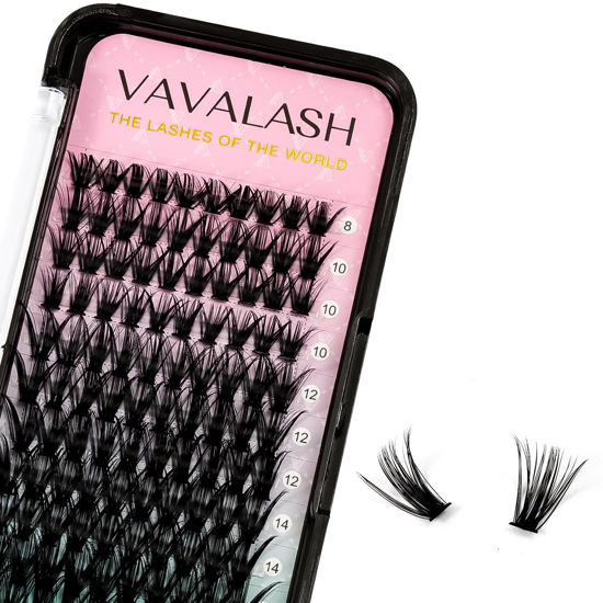 Picture of VAVALASH 120 PCS Individual Cluster Lashes Extensions DIY Eyelash Extension 10D 20D 30D 40D 50D Light and Soft False Lash Clusters Easy Full Lash Extensions DIY at Home (Cluster-40D-C-8-16mm Mix)