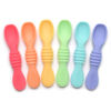 Picture of PrimaStella Silicone Chew Spoon Set for Babies and Toddlers | Safety Tested | BPA Free | Microwave, Dishwasher and Freezer Safe (Summer Rainbow Chew Spoon)