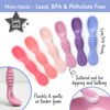 Picture of PrimaStella Silicone Chew Spoon Set for Babies and Toddlers - Safety Tested - BPA Free - Microwave, Dishwasher and Freezer Safe - Rosy Shades