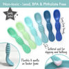 Picture of PrimaStella Silicone Chew Spoon Set for Babies and Toddlers - Safety Tested - BPA Free - Microwave, Dishwasher and Freezer Safe - Seaside Palette