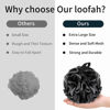 Picture of BCKENEY Bath Loofah Shower Sponge Body Back Scrubber Soft Mesh Shower Puffs Exfoliating Loofa for Women & Men Bath Accessories Cleaning Tool (Charcoal Black, 4Pack 60G Black)