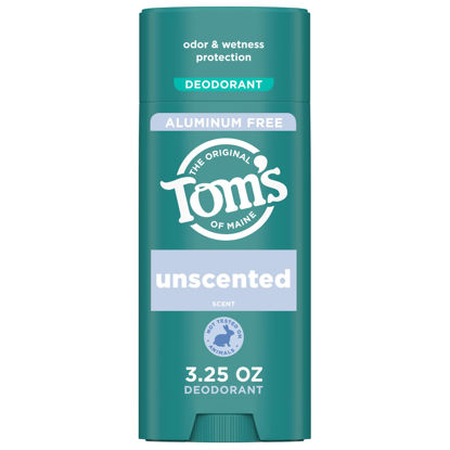 Picture of Tom’s of Maine Unscented Natural Deodorant for Women and Men, Aluminum Free, 3.25 oz