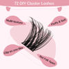 Picture of Cluster Lashes 72 Pcs Lash Clusters DIY Eyelash Extension Individual Cluster Eyelashes Tender Style Self-Application Fluffy Super Thin Band Reusable Soft & Comfortable(Tender-D-8-16mix)